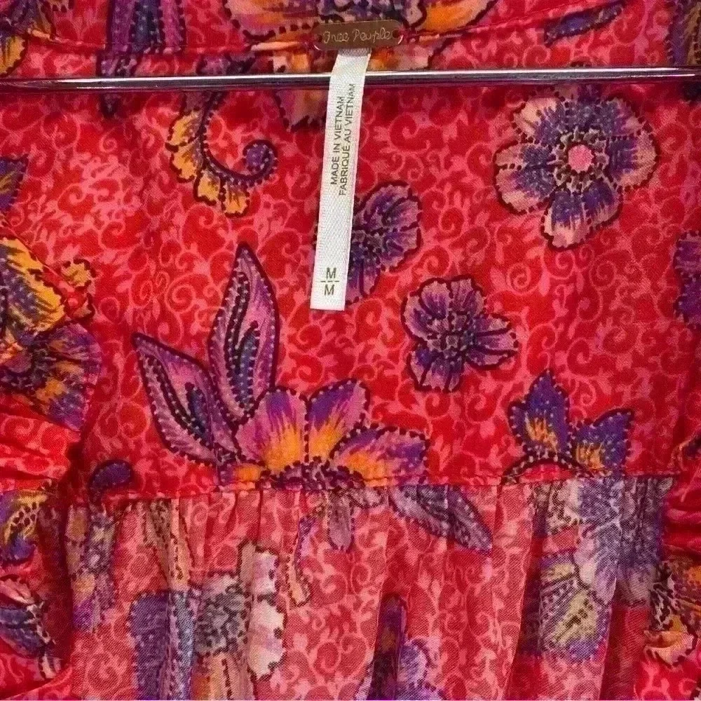 Women’s Free People I Got You Red Printed Top. Size M